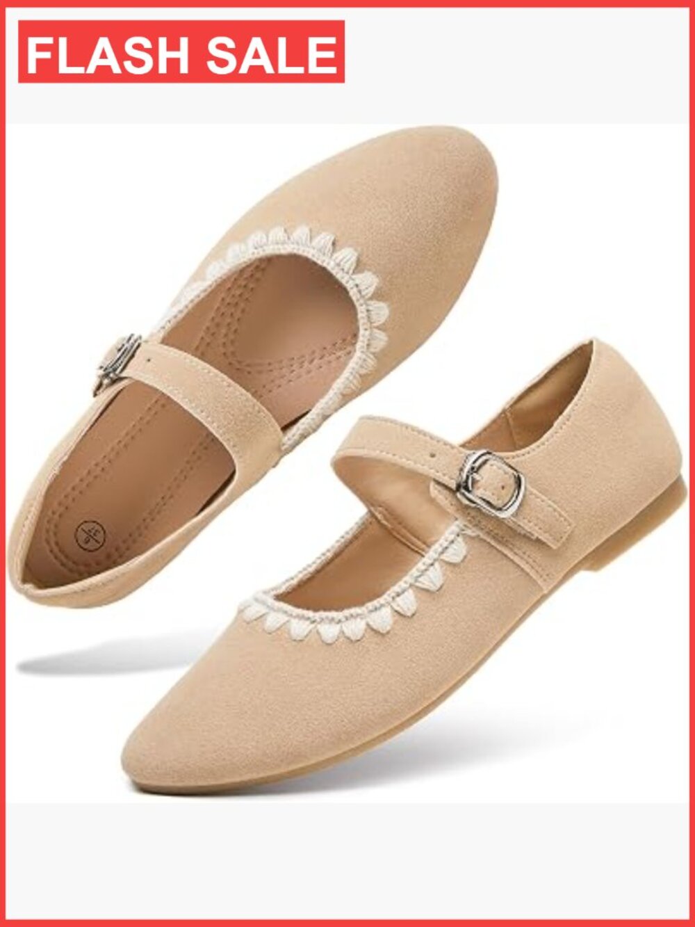 Mary Jane Ballet Flats Vintage Crochet Adjustable Buckle Non-Slip Women Shoes